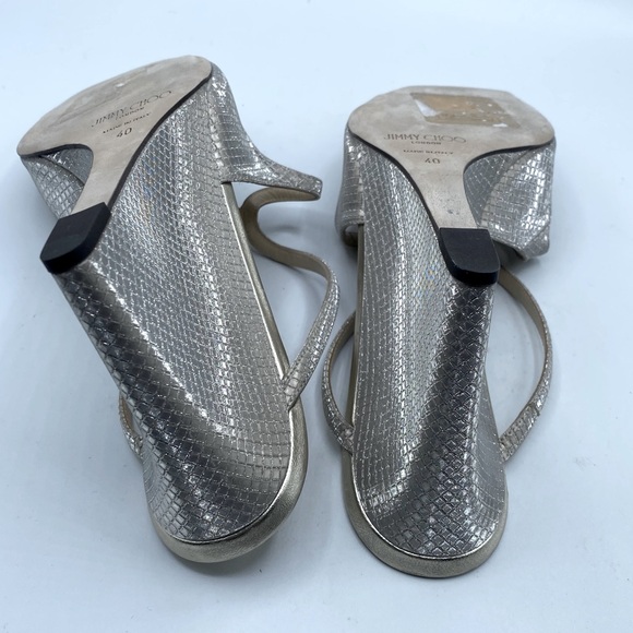 Jimmy Choo Anise Diamond Glitter Wedge Slide Sandals - Picture 9 of 11